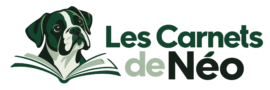 Logo Les Carnets de Néo représentant Néo, un boxer, à côté d’un carnet ouvert
